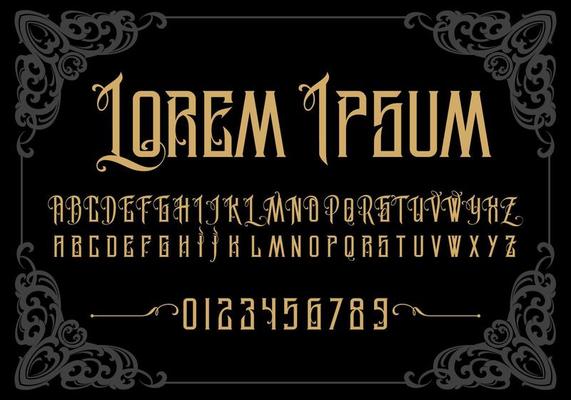 Vector retro alphabet. Vintage font. Typography for labels, headlines, posters etc.