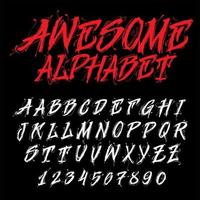 Hand drawn alphabet. Dirty font. Typography for labels, headlines, posters etc vector