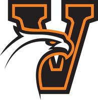 Letter V with eagle head. Great for sports logotypes and team mascots. vector