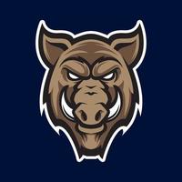Wild hog or boar head mascot, colored version. Great for sports logos and team mascots. vector