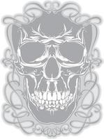 cráneo y elementos de diseño caligráfico. vector