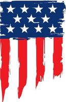 Grunge flag of united states of america. Design element vector