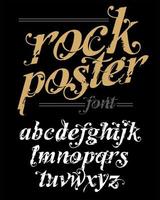 Rock poster alphabet. design elements vector