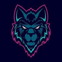 logotipo de cabeza de lobo. ideal para logotipos deportivos y mascotas de equipo. vector