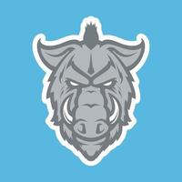 Wild hog head mascot vector