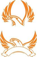 Phoenix with ribbon vector