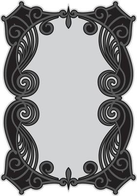 Decorative frame in art nouveau style isolated on white
