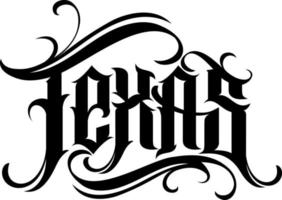 letras de Texas en estilo tatuaje. elemento de diseño vector