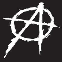 Grungy illustration of the anarchy symbol vector