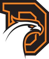 Letter D with eagle head. Great for sports logotypes and team mascots. vector