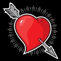 Heart shape and arrow. Design element vector