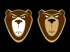 logotipo de oso grizzly - ilustración vectorial, diseño de emblema sobre fondo azul vector