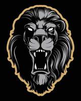 Roaring lion head mascot. Label. Logotype. Isolated on white background vector