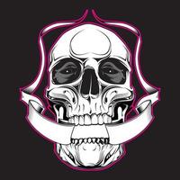 Skull with ribbon vector