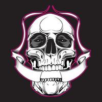 Skull with ribbon vector