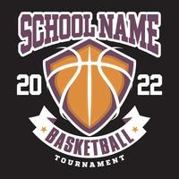 Streetball or High school sport team badge or sign vector