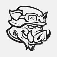 Wild hog or boar head mascot, colored version. Great for sports logos and team mascots vector