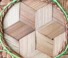 Surface pattern of the bamboo basket cover. photo