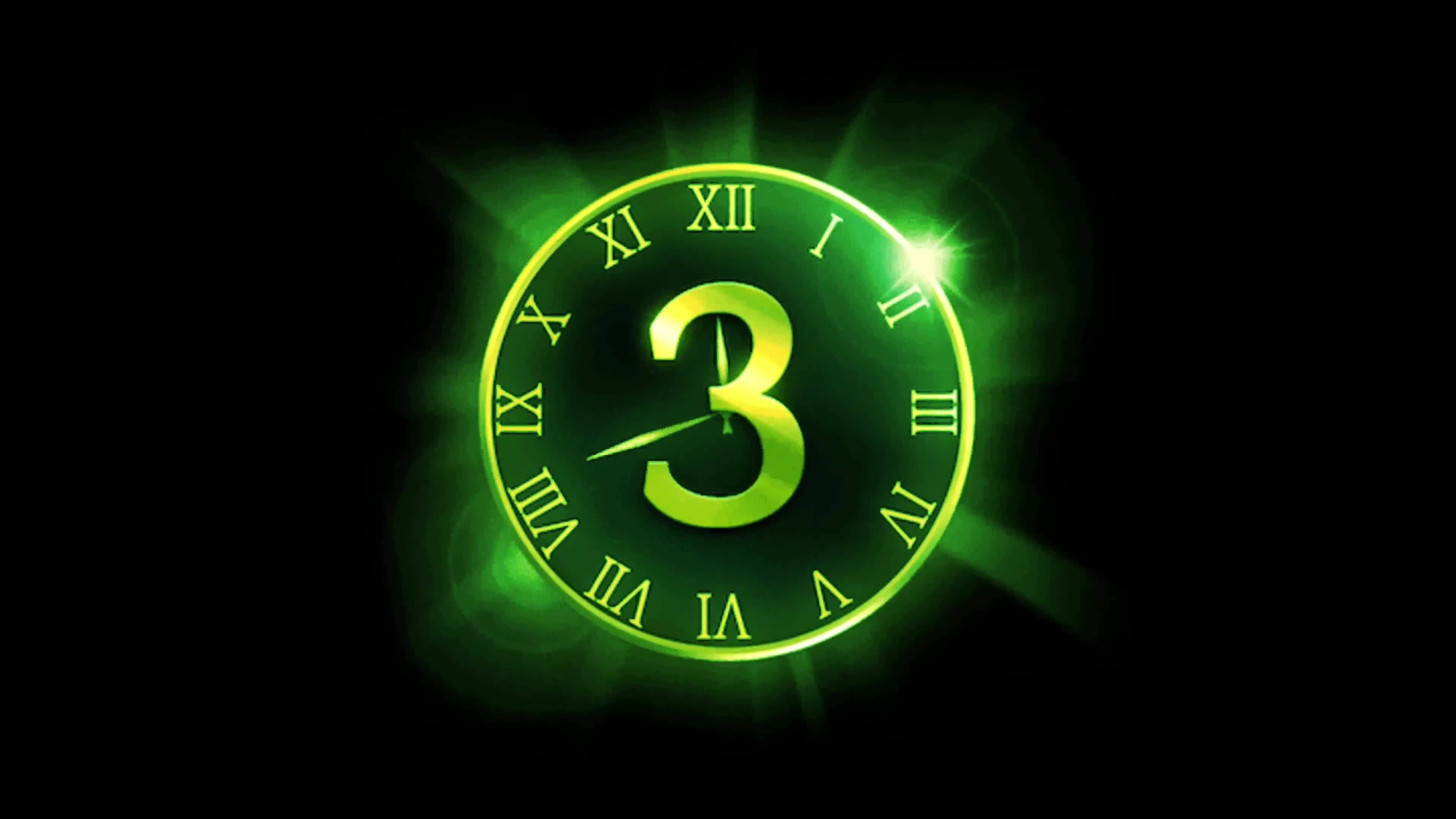 Animation text countdown from 5 to 1 isolate on black background