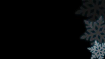 quadro de brilho de floco de neve branco realista isolar em fundo preto. video