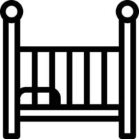 ilustración de vector de cama de bebé en un fondo. símbolos de calidad premium. iconos vectoriales para concepto y diseño gráfico.