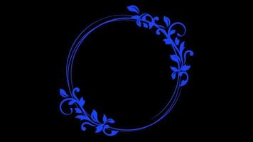 Animation bluel hand draw frame roman style with black background. video