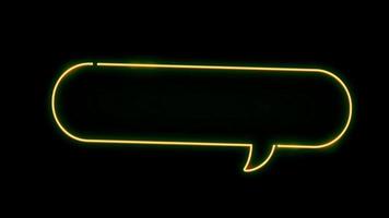 Animation colorful neon light geometric shape for text isolate on black background. video