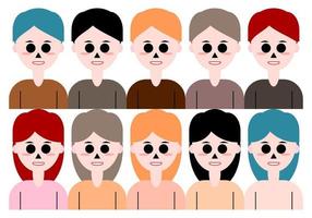 set of people avatars icon vector