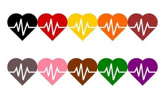 set of heart rate icons vector