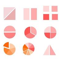 set of split shapes design vector
