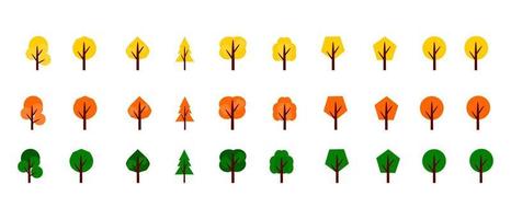 set icon trees vector