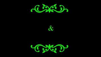 Animation green hand draw frame roman style with black background. video