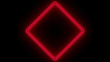 Animation colorful neon light geometric shape for text isolate on black background. video