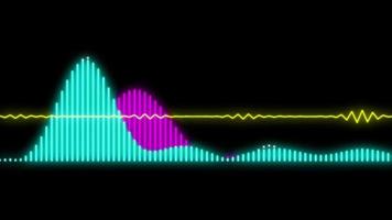 efecto de onda de ruido colorido de animación aislado sobre fondo negro. video