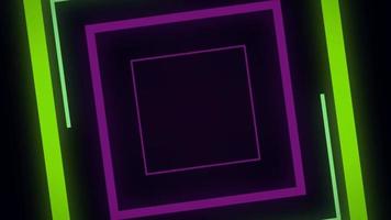 Animation colorful light geometric shape isolate on black background. video