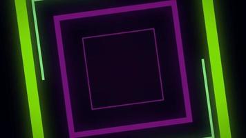 Animation colorful light geometric shape isolate on black background. video