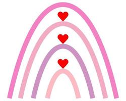 pink heart with rainbow design vector