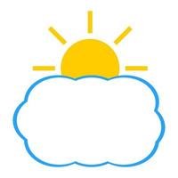 sun and clouds on white background vector