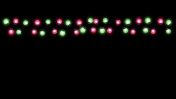 Animation colorful light garland frame isolate on black background. video