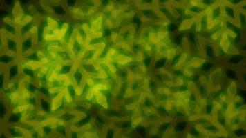 Realistic yellow snowflake sparkle frame isolate on black background. video