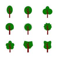 set icon trees vector