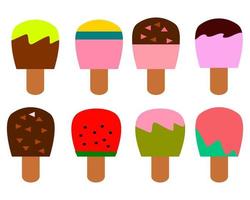 set of ice cream on white background vector