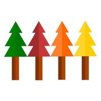 set icon trees vector