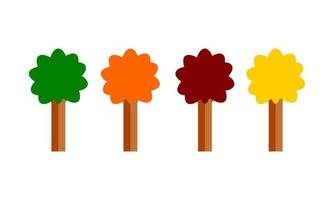 set icon trees vector