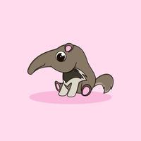 baby cute anteater cartoon character vector