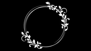 Animation white hand draw frame roman style with black background. video