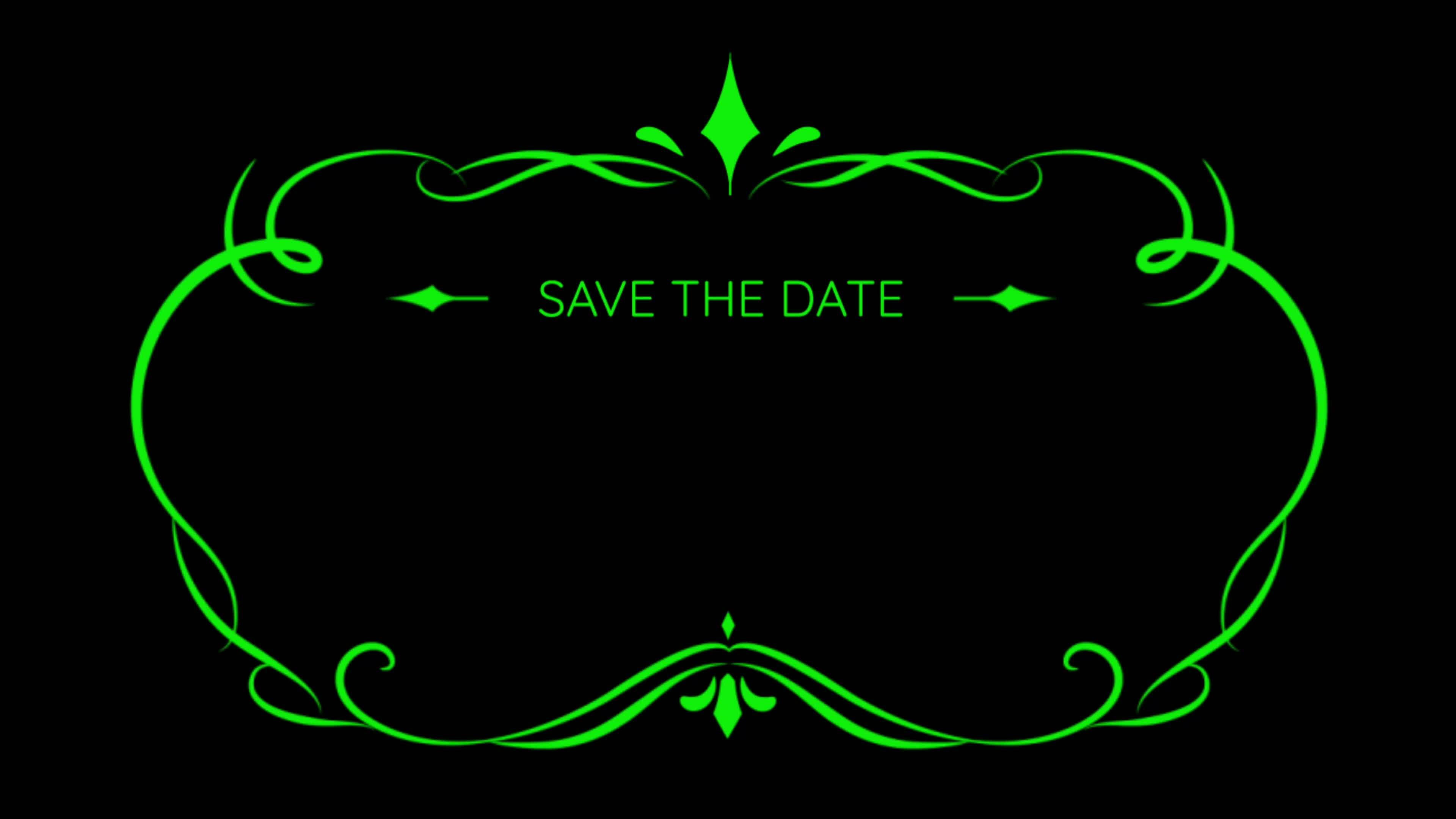 Animation green hand draw frame roman style with black background