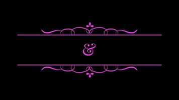 Animation purple hand draw frame roman style with black background. video