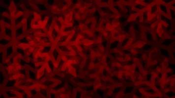 Realistic red snowflake sparkle frame isolate on black background. video