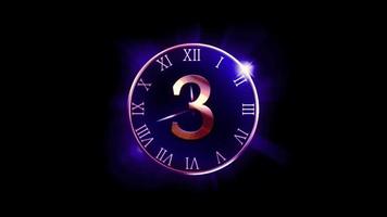 Animation text countdown from 5 to 1 isolate on black background. video